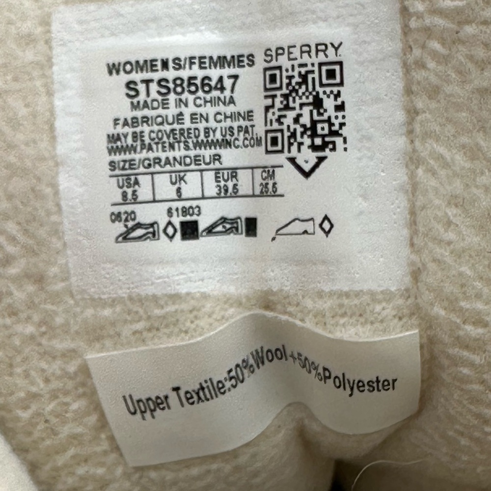 Sperry Syren Gulf Wool Quilt Side Zip Duck Boots Ivory STS85647 - Picture 9 of 10